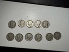 Lot Of 11 Mercury Dime,  90% silver btw 1919 -  1929 Winged Liberty Head dime