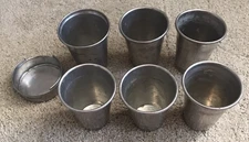 Gettysburg Metal - 6 Stackable Cups With Lid - Camping