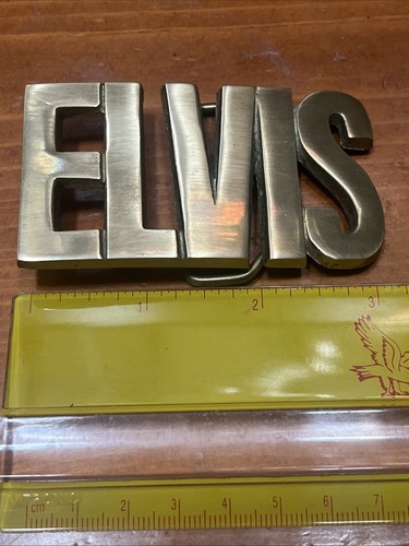 🇺🇸Vintage seltene massive Messing ELVIS Gürtelschnalle - Bild 2 von 5