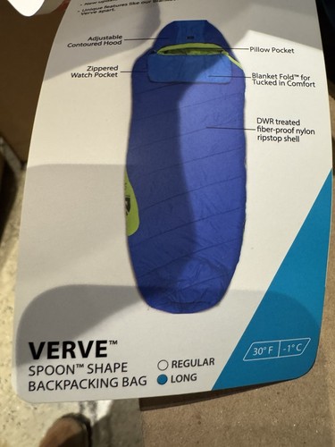 Nemo Verve 30F Synthetic Sleeping Bag - Long (Jennes Blue / Keylime) - Picture 6 of 11