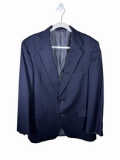 VTG Mens Austin Reed Regent Street Navy Blue Striped Blazer Sz 46-48 See Measur