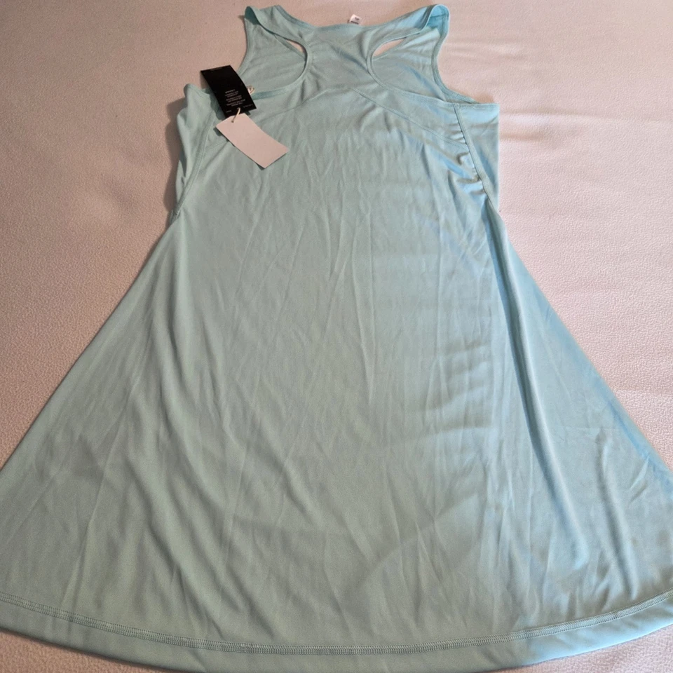 Adidas Mujer Semi Flash Aqua Sin Mangas Aeroready Tenis Vestido con Logo Talla L  Foto 2 de 4