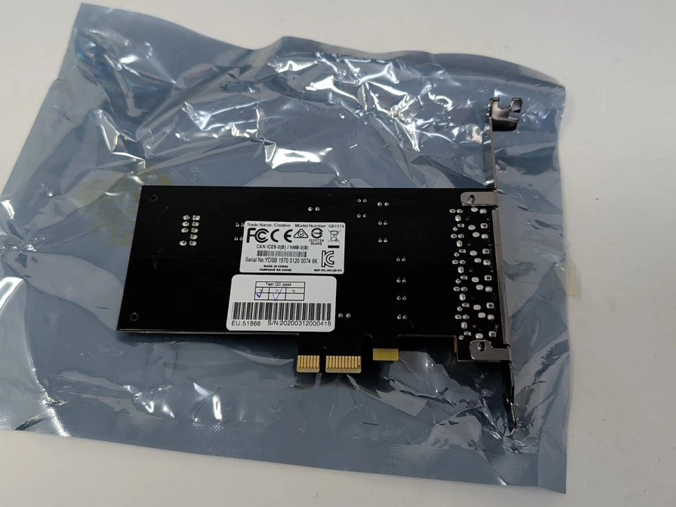Tarjeta de sonido Creative Sound Blaster Audigy FX 5.1 PCIe SB1570 24 bits 106 dB SBX Pro Foto 4 de 4