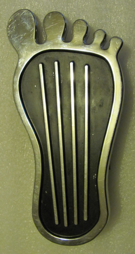 1970s CAL CUSTOM BIG FOOT GAS PEDAL CHROME METAL GENUINE FACTORY ORIGINAL OEM - Foto 2 di 11