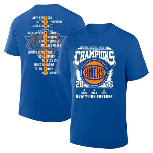 NWT 2026 New York Basketball Champions Graphic T-Shirt Team Roster Fan Tee