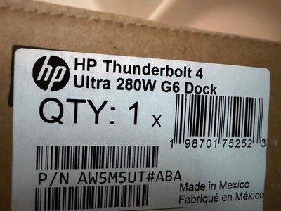 Brand New Sealed HP Thunderbolt 4 Ultra 280W G6 Dock AW5M5UT#ABA