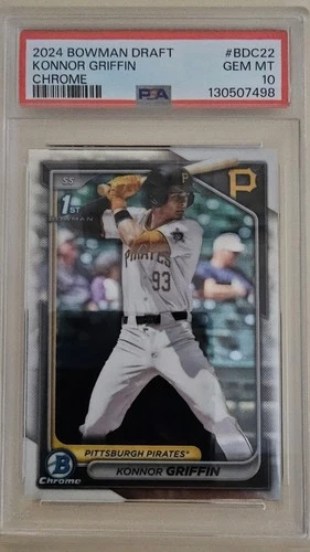 2024 Bowman Chrome Draft 1st Bowman KONNOR GRIFFIN PSA 10 #BDC22 Pirates RC