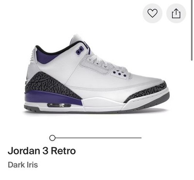 Jordan Air Jordan 3 Retro Dark Iris White/Black/Purple/Gray CT8532-105