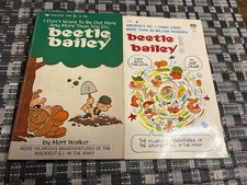 VINTAGE BEETLE BAILEY SOFTCOVER CARTOON BOOKS Lot of 2 MORT WALKER