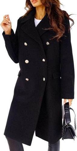 Hot Stylish Faux Wool Trench Coat for Women | Double-Breasted Warm Winter Jacket - Picture 14 of 44