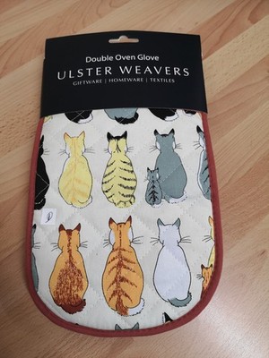 Ulster Weavers Original Katzen in Wartezeit Doppel Ofenhandschuhe Handschuhe - D-Post mit Breite