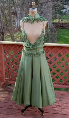 green emerald velvet dress Chloe Collared Dress Sage main image 1