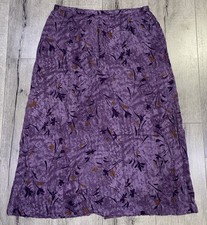 Norton Mcnaughton Women’s Purple Floral Print Long Skirt Size XL #308