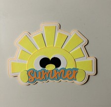 Summer Sunshine Scrapbook Title Handmade Paper Pierced Die Cut