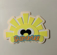 Summer Sunshine Scrapbook Title Handmade Paper Pierced Die Cut