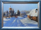 tapestry winter christmas village church wall art home decor hand embroidery