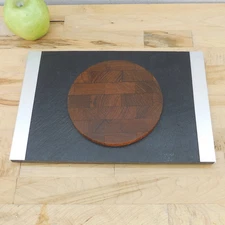 Harpswell House Maine USA Black Slate Walnut End Grain Cheese Board