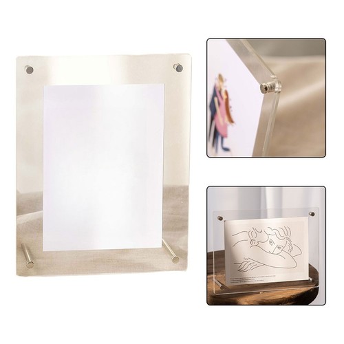 Self Standing Acrylic Picture Frame Floating Look Clear Frameless for Photos - Picture 4 of 14