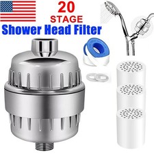20 Stage Shower Head Filter Bath Hard Water Softener Chlorine Purifier 3 Filters