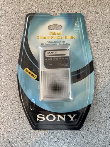 Sony ICF-S10MK2 2 Band Pocket AM/FM Radio 1996 OPEN BOX Vintage Retro 1990s