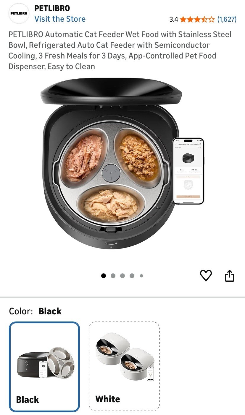 With Stainless Steel Bowl, Food Dispenser