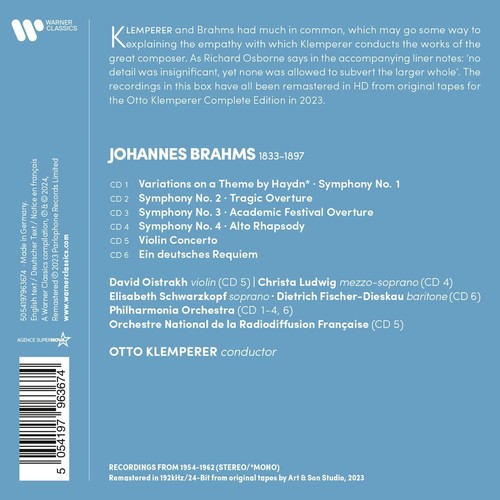 Johannes Brahms Brahms: The Complete Symphonies/Overtures/Haydn (CD) (US IMPORT) - Picture 3 of 3
