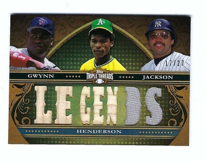 2013 Topps Triple Threads Tony Gwynn Rickey Henderson R Jackson Relic 17/27 MINT