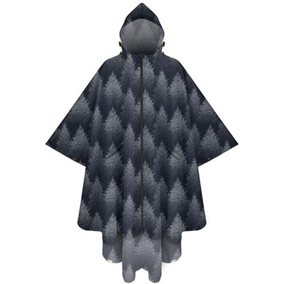 Hooded Rain Poncho for Adult with Pocket and Zipper, Waterproof Lightweight R...