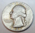 1941 S * SAN FRANCISCO * Silver WASHINGTON QUARTER * As Seen * USA FREE SHIP