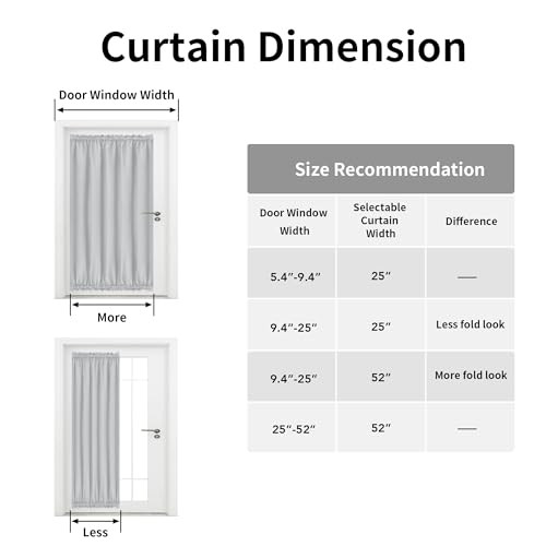 Cortinas de puerta oscuras, bolsillo de varilla privacidad filtro de luz cortinas laterales - Imagen 6 de 7