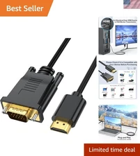 High-Definition HDMI Male to VGA Cable - 6FT for Broad Device Compatibility
