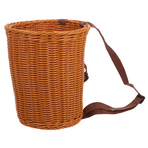 Outdoor Handmade Woven Picnic Basket Backpack for Kids Fruit Harvest and Camping - Imagen 9 de 12