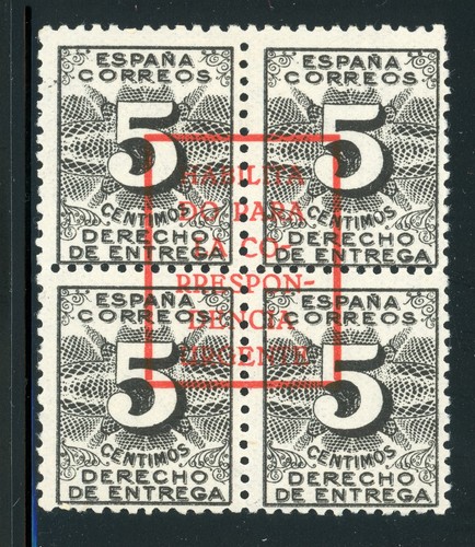SPAIN CIVIL WAR Locals SPECIALIZED: BURGOS EDIFIL #23 5c Block URGENTE CV€9+