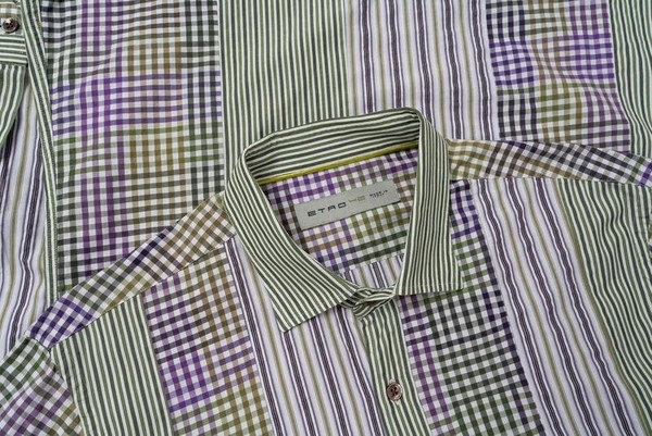 Men Etro Shirt Green Cotton 42 / XL / 50