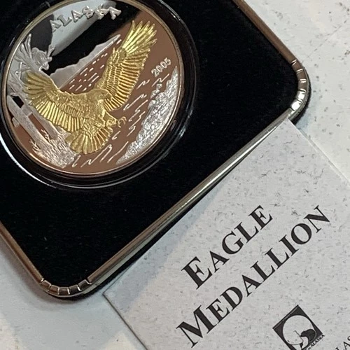 2005 Alaska Mint Bald Eagle FREEDOM America 1oz 999 FINE Silver round C3754