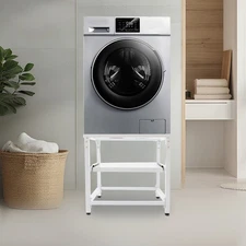 Modern Washing Machine Base Stand with Shelf - Sturdy & Stylish Support