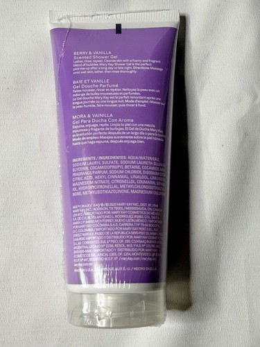 Mary Kay 2 Bottle Lot Berry & Vanilla Shower Gel/2-In-1 Body Wash & Shave NEW - Picture 4 of 7