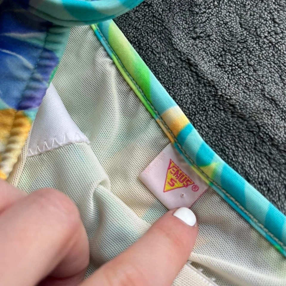 Винтажный 90-х Venus цветочный тропический синий танкини майка размер маленький - Изображение 2 из 4