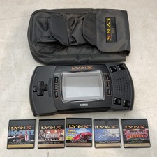 Atari Lynx Console System 5 Games Travel Case Carry Bag See Description