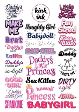 25 X "Daddy'S Little Girl" Temporary Tattoo Sexy Kinky A4 Sheet