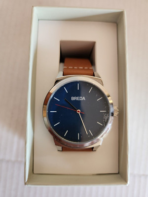 Breda RAND 8184r-wg Watch  - Blue with Brown Genuine Leather Band       001