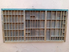 Antique Vintage Wood Printer Type Tray Letterpress Drawer 32" x 16.5" c.1920's