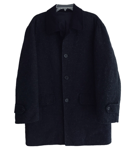 Nino Cerruti 1881 Blue Mens Size 56 Navy Tweed Blazer Jacket Button Front