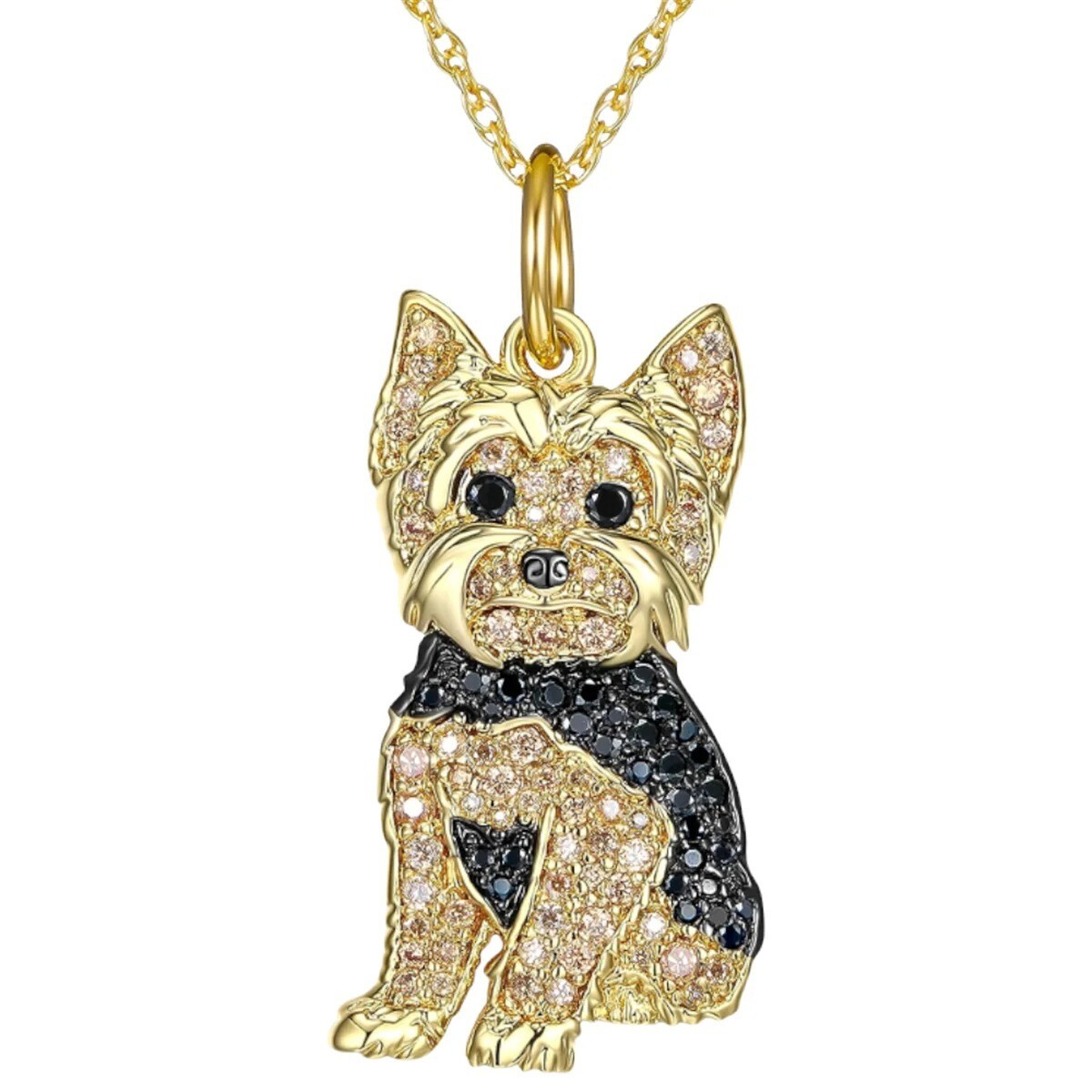 Yorkshire Terrier Necklace With Chain Royal Yorkie Rhinestone