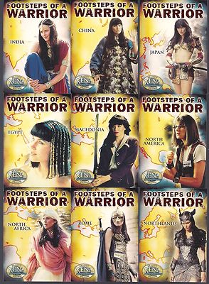 XENA LUCY LAWLESS BEAUTY BRAWN FOOTSTEPS OF A WARRIOR (9) CARD PUZZLE CHASE SET