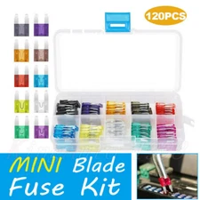 120pcs MINI Blade Fuse Assortment Auto Car Motorcycle SUV FUSES Kit APM ATM