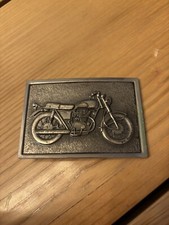 Vintage Brass Motorcycle Belt Buckle Copper Harley Indian Biker Rider 3.25" 2.5"