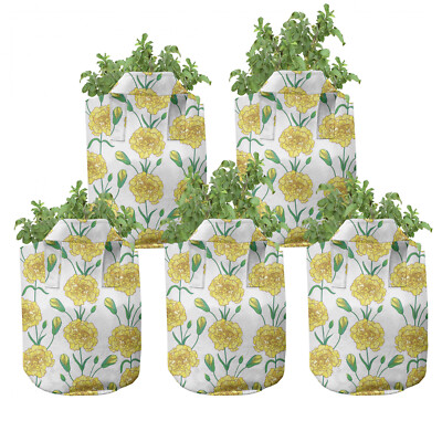 Nelke 5er Set Stofftöpfe Stofftaschen Carnation Blumen und Knospen