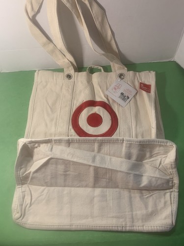 NEW TARGET CANVAS COTTON HEAVY-DUTY HEAVYWEIGHT TOTE BAG - RED LOGO RARE! - Picture 7 of 8