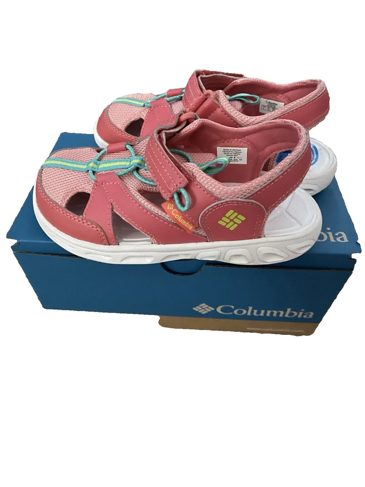 Girl's Columbia Techsun Wave 渔夫凉鞋 2 码青少年全新带盒 — 第 2/4 张图片